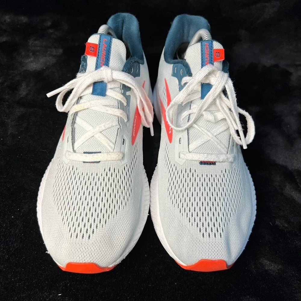 Brooks‎ Launch 8 Womens 9.5 B Running Shoes Ice Flow Navy Pink Athletic Sneaker
